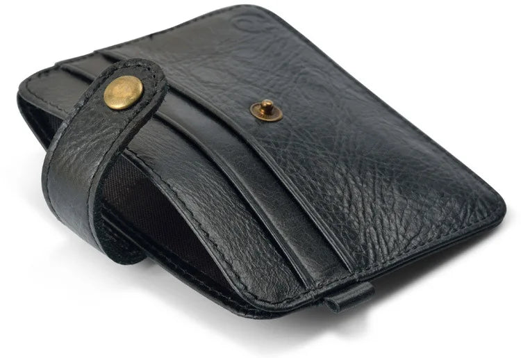 Portafoglio sottile da uomo in vera pelle portafoglio piccolo da uomo Mini borsa portamonete portafoglio sottile Portomonee carteras porta carte da uomo