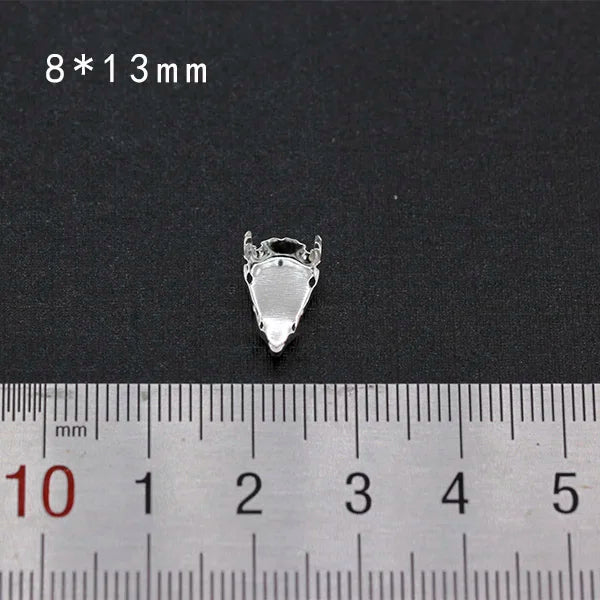 30p Base vuota da cucire su strass Gioielli in cristallo sfaccettato Artiglio vuoto placcato argento per accessori per indumenti in pietra Link 1