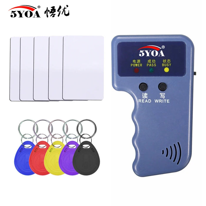 125KHz EM4100 RFID Copiatrice Scrittore Duplicatore Programmatore Lettore + T5577 EM4305 ID riscrivibile Portachiavi Tag Carta 5200 Palmare