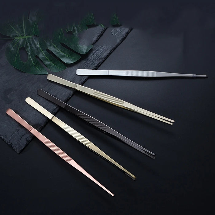 Pinzette per cucina e bar in acciaio inossidabile da 30 cm Pinze per alimenti Cucina Pinzette mediche Strumento da bar