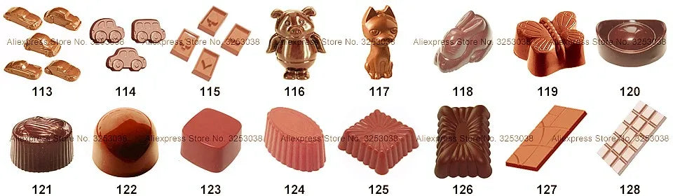 Stampo per cioccolato in policarbonato Stampi professionali per caramelle Bonbon Bar Stampo acrilico Dolciumi Cottura Pasticceria Utensili da forno