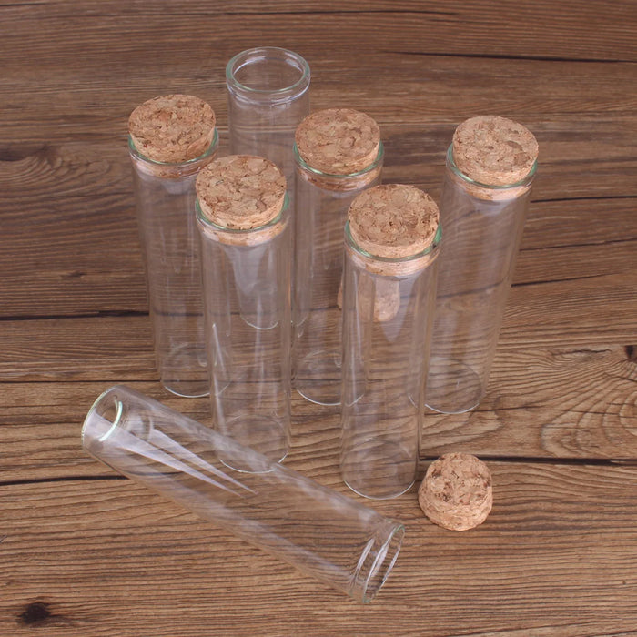 15ml/25ml/30ml/35ml/40ml/45ml/50ml/55ml/60ml/80ml/100ml Piccolo provetta in vetro con tappo in sughero Dragei Barattoli Bottiglie 24 pezzi