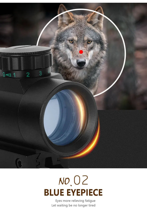 1x40 Red Dot Scope Sight Rifle scope Green Red Dot Collimatore Dot con 11mm/20mm Rail Mount Airsoft Air Hunting