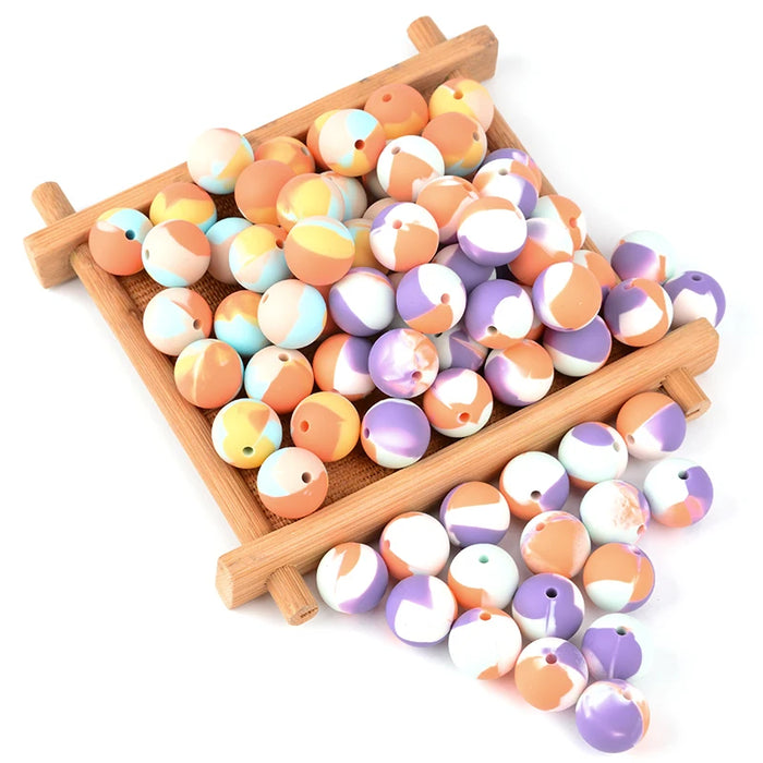 LOFCA 40 pz 12mm Perle di Silicone Dentizione Masticare Perline Food Grade Massaggiagengive Collana BPA Libero Gioielli Fai Da Te Bambino Massaggiagengive Giocattolo Ciuccio