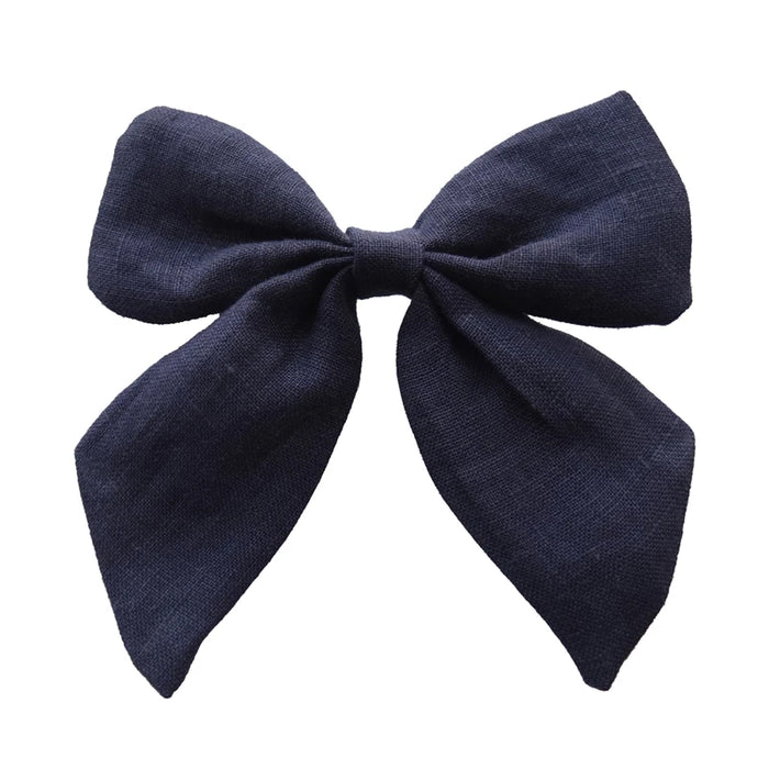 Fiocchi per capelli in cotone e lino Boutique Fermagli per capelli Neonate Donne Grandi mollette per fiocco da marinaio Fermagli per capelli Accessori per capelli Copricapo