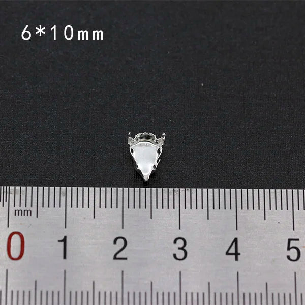 30p Base vuota da cucire su strass Gioielli in cristallo sfaccettato Artiglio vuoto placcato argento per accessori per indumenti in pietra Link 1