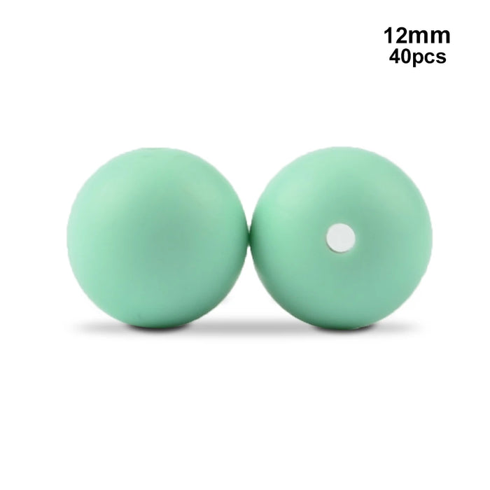 LOFCA 40 pz 12mm Perle di Silicone Dentizione Masticare Perline Food Grade Massaggiagengive Collana BPA Libero Gioielli Fai Da Te Bambino Massaggiagengive Giocattolo Ciuccio