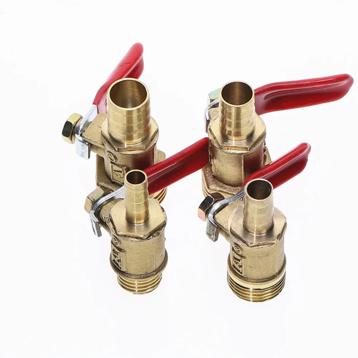 Tubo flessibile con valvola a sfera Barb 4-12mm 1/8'' 1/4'' 1/2'' Connettore filettato maschio Raccordo per tubi in rame Adattatore per impianti idraulici