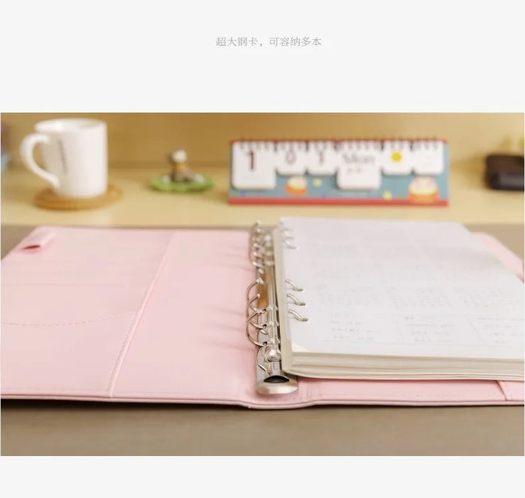 Amaretto Color A6/A5 PU Leather raccoglitore fai da te copertina del taccuino diario Agenda Planner copertina di carta cancelleria scolastica