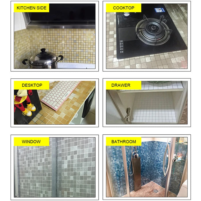 Piastrelle impermeabili per bagno Adesivo da parete Fornello da cucina autoadesivo Carta da parati ignifuga a prova di olio Pellicola decorativa in foglio di alluminio