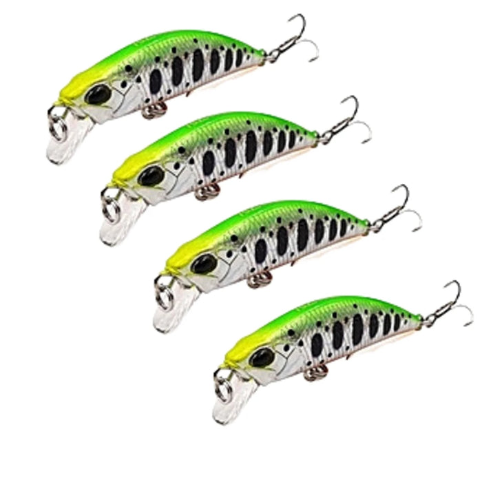 Tsurinoya 4PC 50mm 5g Affondamento Minnow Esca Artificiale per la Pesca Alla Trota Spigola Wobbler Laser Duro Lungo Cast Richiamo di Pesca DW63