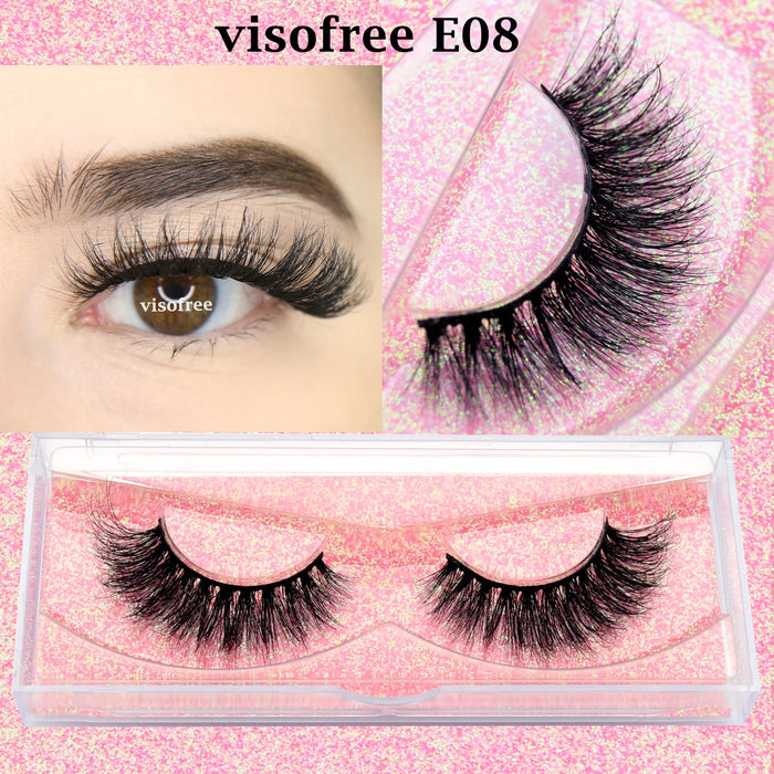 Ciglia Visofree Ciglia di visone 3D volume naturale fatto a mano ciglia morbide estensione ciglia lunghe ciglia di visone reale per il trucco E01