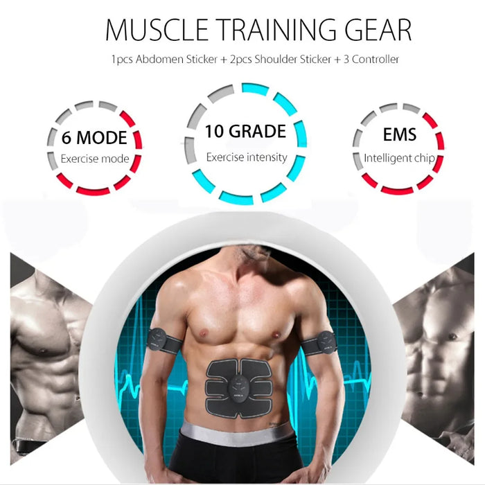 EMS Stimolatore muscolare wireless Trainer Smart Fitness Allenamento addominale Adesivi elettrici per la perdita di peso Massaggiatore dimagrante per il corpo