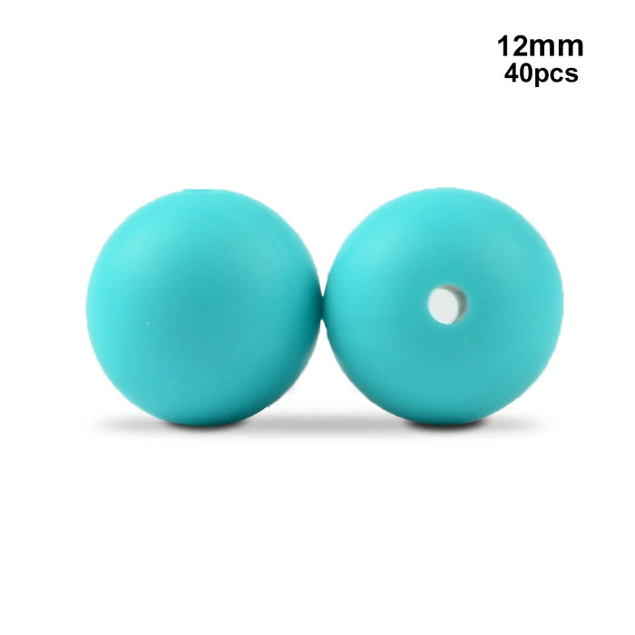 LOFCA 40 pz 12mm Perle di Silicone Dentizione Masticare Perline Food Grade Massaggiagengive Collana BPA Libero Gioielli Fai Da Te Bambino Massaggiagengive Giocattolo Ciuccio