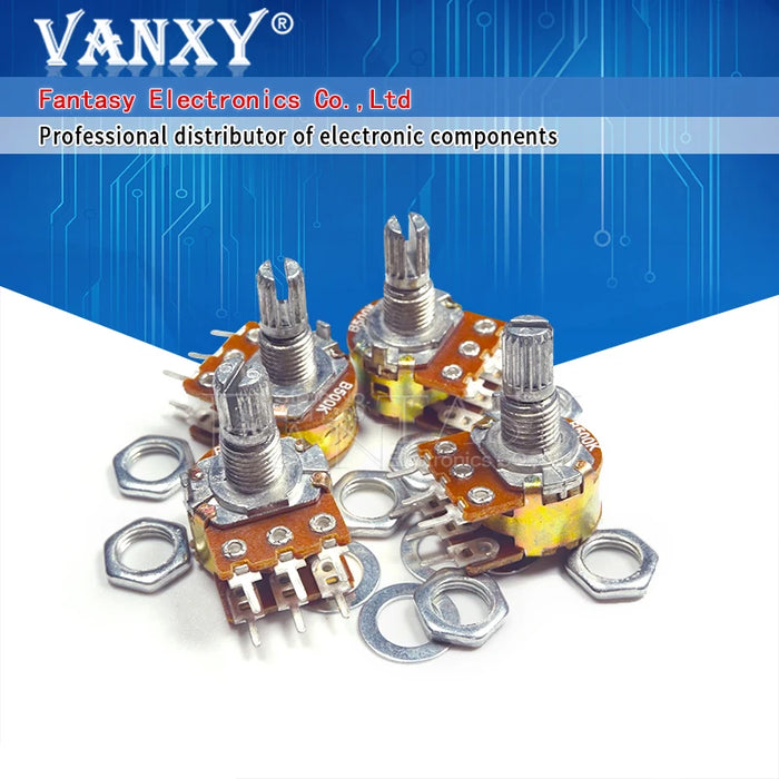 5 pezzi B1K B2K B5K B10K B20K B50K B100K B500K B1M 6Pin Albero WH148 Potenziometro 1K 2K 5K 10K 20K 50K 100K 500K 1M