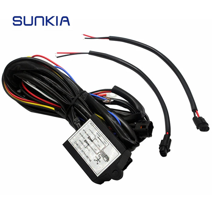 SUNKIA Controller DRL per auto Auto LED Luce di marcia diurna Cablaggio relè Dimmer On/Off 12-18V con funzione stroboscopica e attenuazione