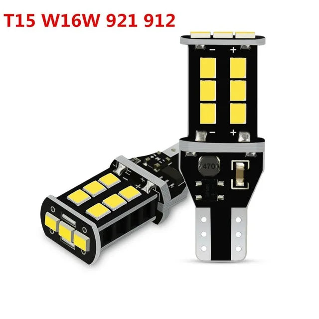 AUXITO 2PCS T15 W16W LED Canbus No Error Lampadine 2835 SMD Backup Reverse Light 921 912 Lampadina Auto Lampada di retromarcia Xenon 6000K Bianco