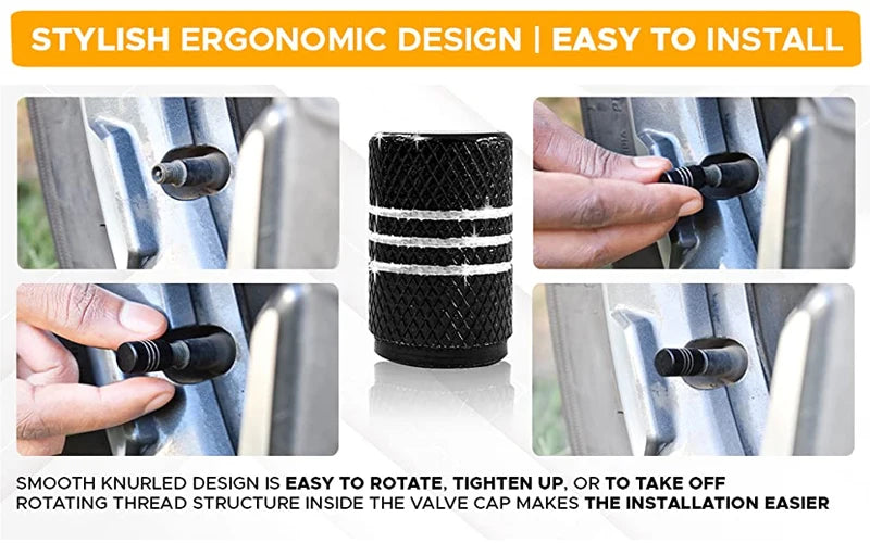 8Pc Cappucci per valvole per pneumatici Copri stelo per cerchioni Tappo per ruota automatico antipolvere Cappucci per capezzoli in lega di alluminio per auto e moto Bici