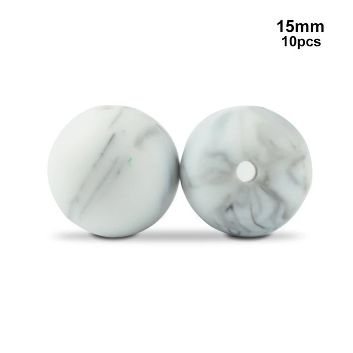 LOFCA 10 pz 15mm Perline Dentizione In Silicone 15mm Massaggiagengive Collana di Allattamento Del Bambino Ciuccio Clip Igiene Orale BPA Libero Commestibile Colorato
