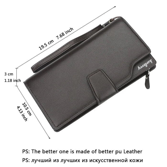 Baellerry portafogli da uomo stile lungo porta carte di alta qualità borsa da uomo con cerniera portafoglio in pelle PU di marca di grande capacità per uomo