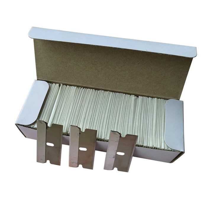 CNGZSY 100 pz Lame di Rasoio Raschietto di Sicurezza Colla Coltello Detergente per Vetro Sostituzione Lama in Acciaio Al Carbonio Ceramica Auto Etichette di Rimozione E13
