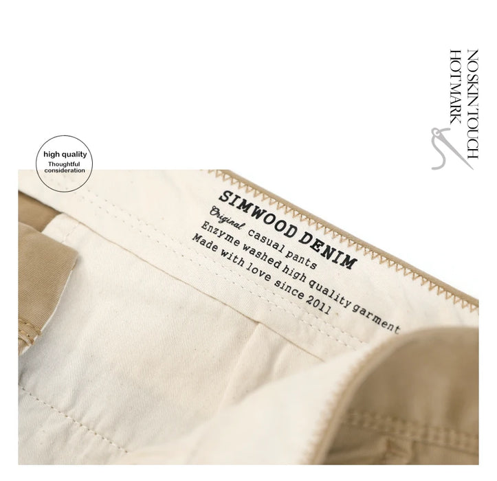 SIMWOOD 2024 autunno nuovi pantaloni Casual da uomo in cotone Slim Fit Chinos moda pantaloni abbigliamento maschile di marca Plus Size Pant 482