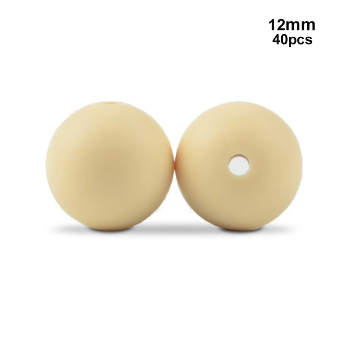LOFCA 40 pz 12mm Perle di Silicone Dentizione Masticare Perline Food Grade Massaggiagengive Collana BPA Libero Gioielli Fai Da Te Bambino Massaggiagengive Giocattolo Ciuccio
