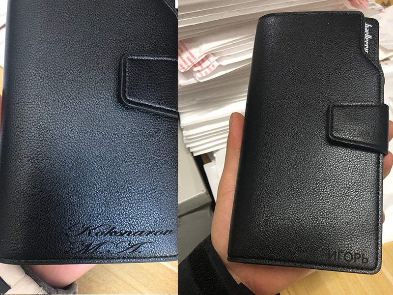 Baellerry portafogli da uomo stile lungo porta carte di alta qualità borsa da uomo con cerniera portafoglio in pelle PU di marca di grande capacità per uomo