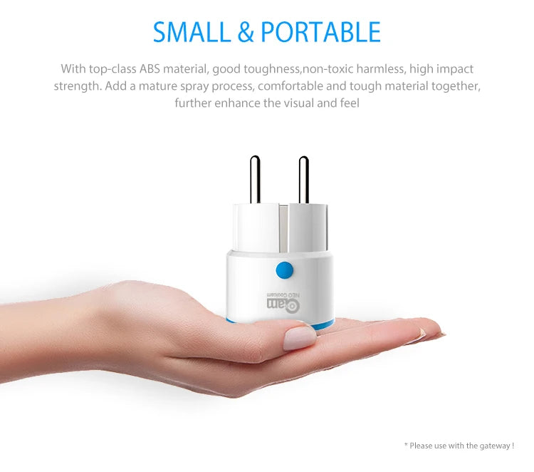 NEO Coolcam ZWAVE PLUS Presa di corrente intelligente UE Sistema di allarme domotico Z Wave Frequenza video 868,4 MHz