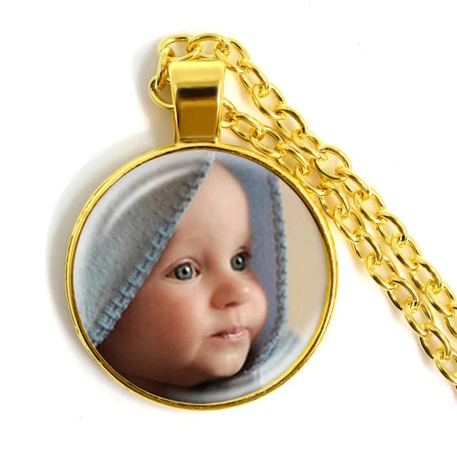Collana personalizzata personalizzata Foto Mamma Papà Bambino Bambini Nonno Genitori Regalo fotografico progettato personalizzato per il regalo di anniversario di famiglia