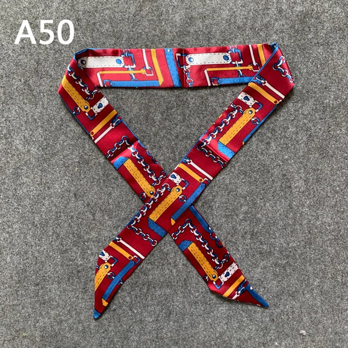 Nuova seta piccola donna moda sciarpa borse per capelli maniglia decorazione cravatta multifunzione nastro a mano sciarpa 4 * 100 cm M30