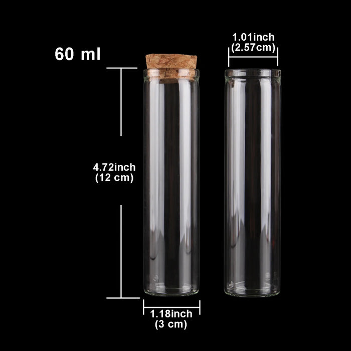 15ml/25ml/30ml/35ml/40ml/45ml/50ml/55ml/60ml/80ml/100ml Piccolo provetta in vetro con tappo in sughero Dragei Barattoli Bottiglie 24 pezzi
