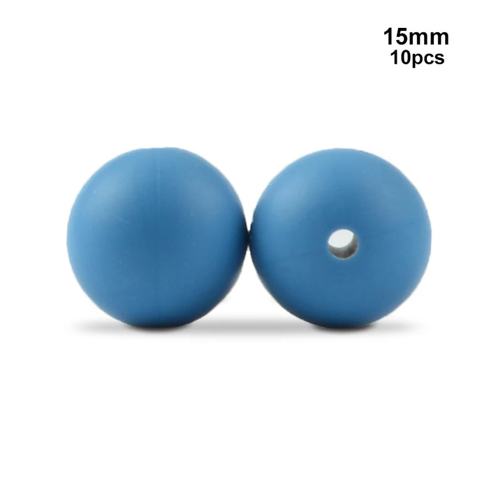 LOFCA 10 pz 15mm Perline Dentizione In Silicone 15mm Massaggiagengive Collana di Allattamento Del Bambino Ciuccio Clip Igiene Orale BPA Libero Commestibile Colorato