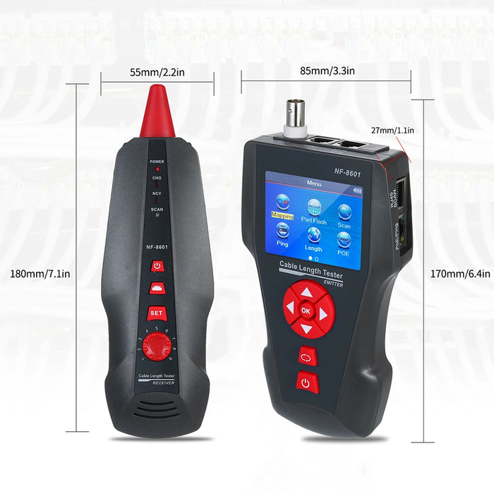 Tester per cavi di rete multifunzione originale Noyafa NF-8601W RJ45 RJ11 BNC POE PING crosstem Test Tracker per cavi di rete