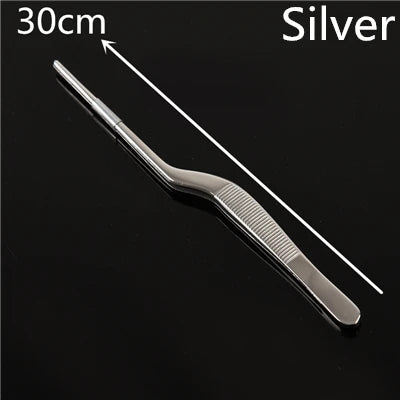 Pinzette per cucina e bar in acciaio inossidabile da 30 cm Pinze per alimenti Cucina Pinzette mediche Strumento da bar