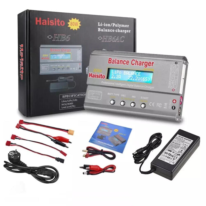 Caricabatteria multifunzione IMAX B6 80W per Lipo Li-ion LiFe NiMh Ni-Cd PB RC Balance Scaricatore + Adattatore 15V 6A Opzionale