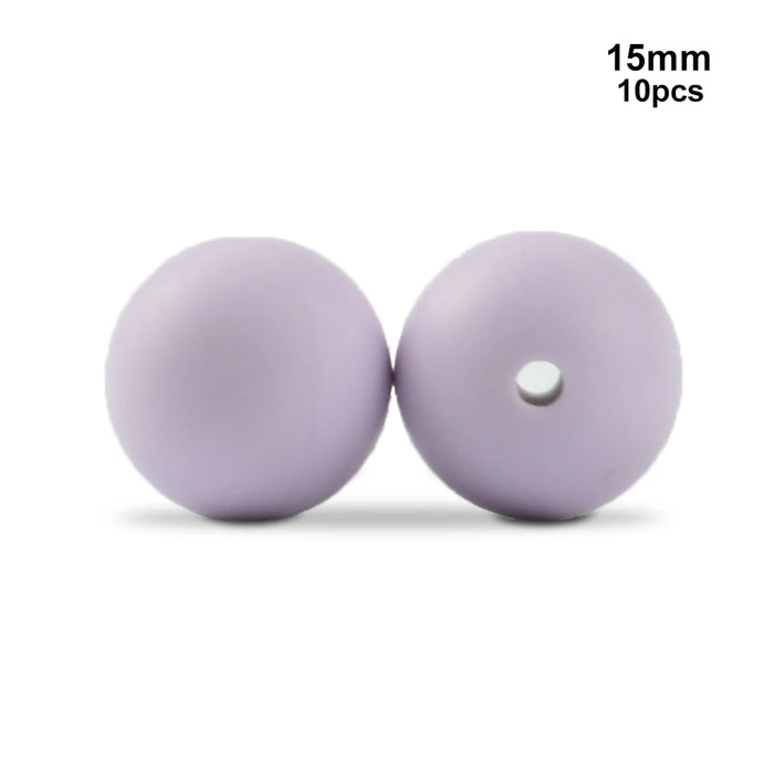 LOFCA 10 pz 15mm Perline Dentizione In Silicone 15mm Massaggiagengive Collana di Allattamento Del Bambino Ciuccio Clip Igiene Orale BPA Libero Commestibile Colorato