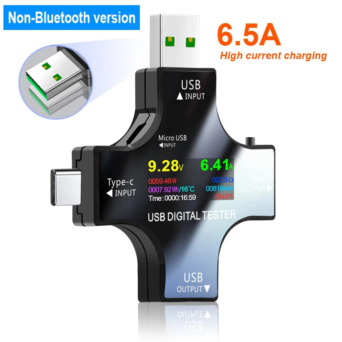 Tester USB 6.5A DC Type-C PD voltmetro digitale Amper Monitor di corrente di tensione amperometro rilevatore banca di alimentazione caricatore misuratore di capacità