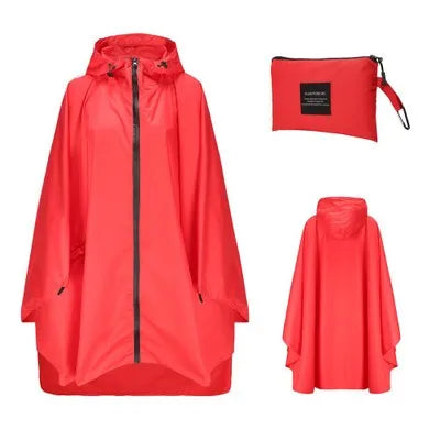 Donna Uomo Poncho Impermeabile Copertura per tenda impermeabile Indossare all'aperto Escursionismo Biker Cappotto antipioggia Giacca con zip Mantello Trench