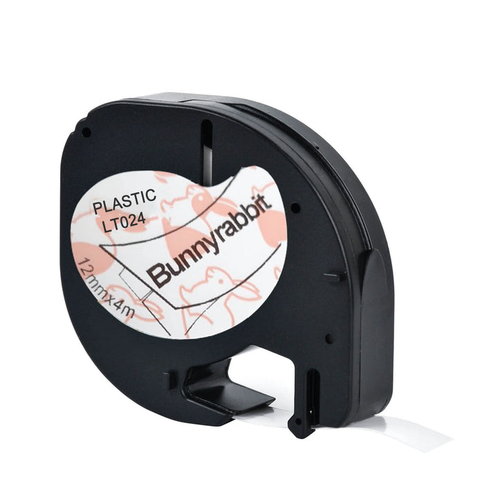 CIDY 91201 Compatibile 12mm*4m Nero su bianco Dymo Letratag Nastro in plastica LT 91331 LT 9120112267   18769 18771 per LT-100H LT-100T