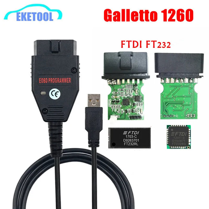 Galletto 1260 FTDI FT232RQ RL EOBD Programmatore ECU Lettura Scrivi Auto ECU Lampeggiatore Funziona Per Multi-Auto OBDII Diagnostica Multi-Lingua