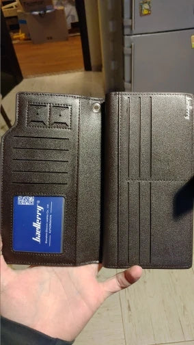 Baellerry portafogli da uomo stile lungo porta carte di alta qualità borsa da uomo con cerniera portafoglio in pelle PU di marca di grande capacità per uomo