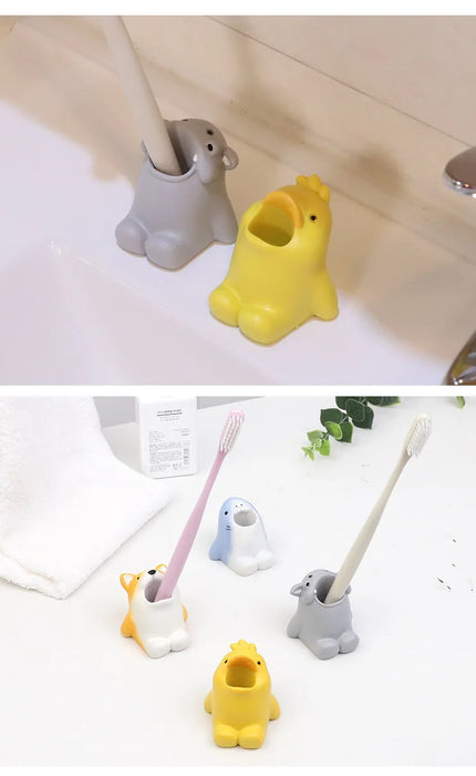 Mini simpatico portaspazzolino in ceramica, supporto multifunzione, portapenne per trucco, per la decorazione del bagno di casa