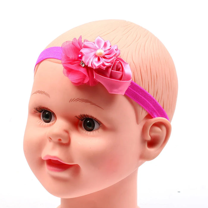 Fascia per capelli per bambina Fiore floreale Neonato Bambini Elastici Fasciatura in gomma Accessorio per capelli Fasce per capelli Turbante Fotografia