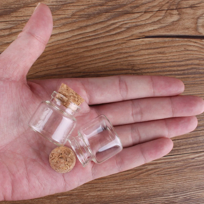 24 pezzi 10 ml 15 ml 20 ml 25 ml 30 ml Simpatiche bottiglie di vetro trasparente con tappo in sughero Bottiglie vuote di spezie Barattoli Fiale artigianali fai da te