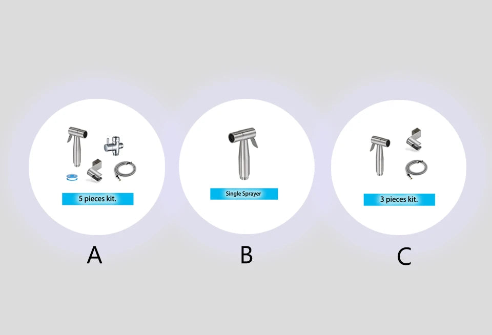 Set di spruzzatori per bidet portatili per wc rubinetto per Bidet a mano in acciaio inossidabile per bagno spruzzatore a mano soffione doccia autopulente