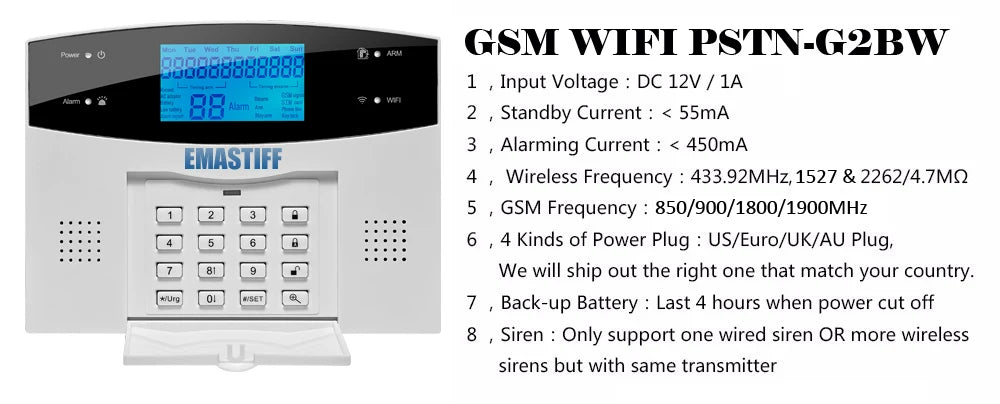 accessori di sicurezza completi per la sicurezza domestica della famiglia Sistema di allarme GSM WIFI PSTN NUOVA sirena wireless Sensore di gas di fumo antincendio