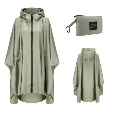 Donna Uomo Poncho Impermeabile Copertura per tenda impermeabile Indossare all'aperto Escursionismo Biker Cappotto antipioggia Giacca con zip Mantello Trench