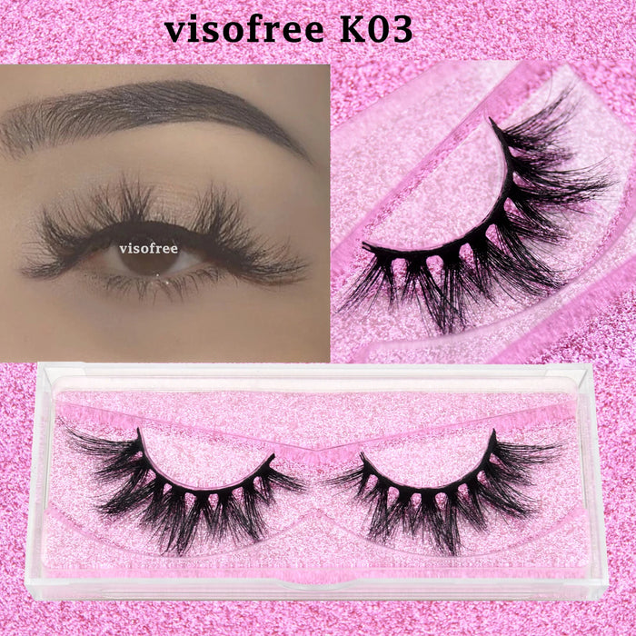 Ciglia Visofree Ciglia di visone 3D volume naturale fatto a mano ciglia morbide estensione ciglia lunghe ciglia di visone reale per il trucco E01