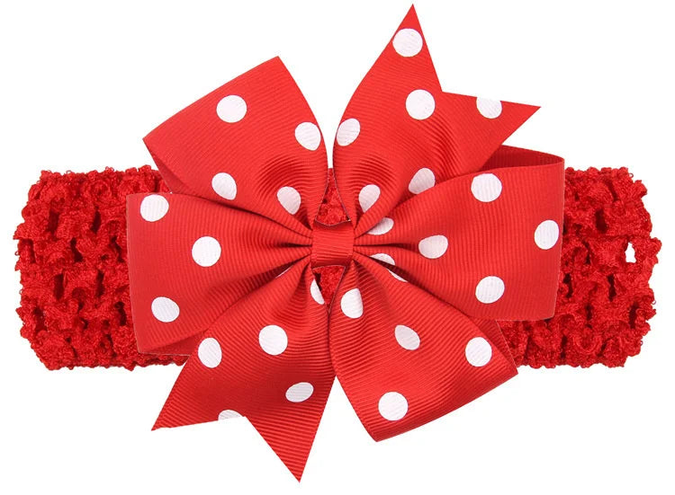 fascia per bambina Accessori per capelli per neonati fiocchi per fascia Copricapo Dot Neonato Regalo per bambini Nastro per neonati Panno per neonato Bowknot